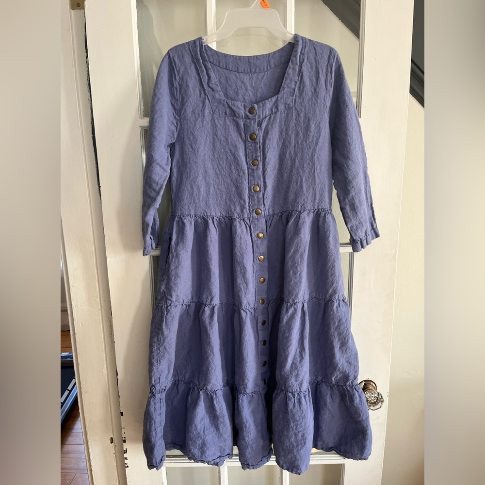 Handmade linen midi dress